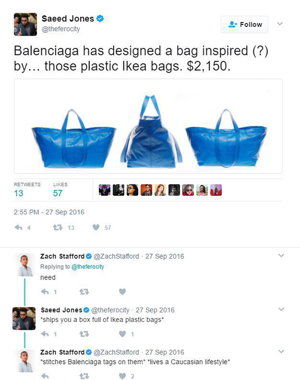 The Balenciaga Ikea-esque bag story isn't new