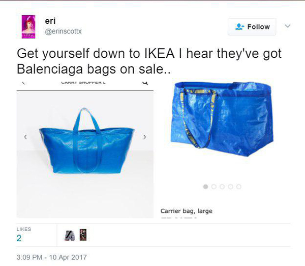 Balenciaga ikea bag store meme