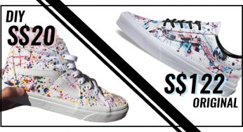 5 DIY Hypebeast Sneakers Under S$20 Using White School Shoes And Art Supplies