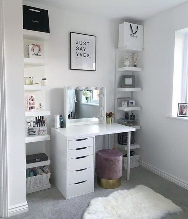 10 Gorgeous Makeup Dressing Table Ideas, Makeup Vanity Table With Drawers Ikea