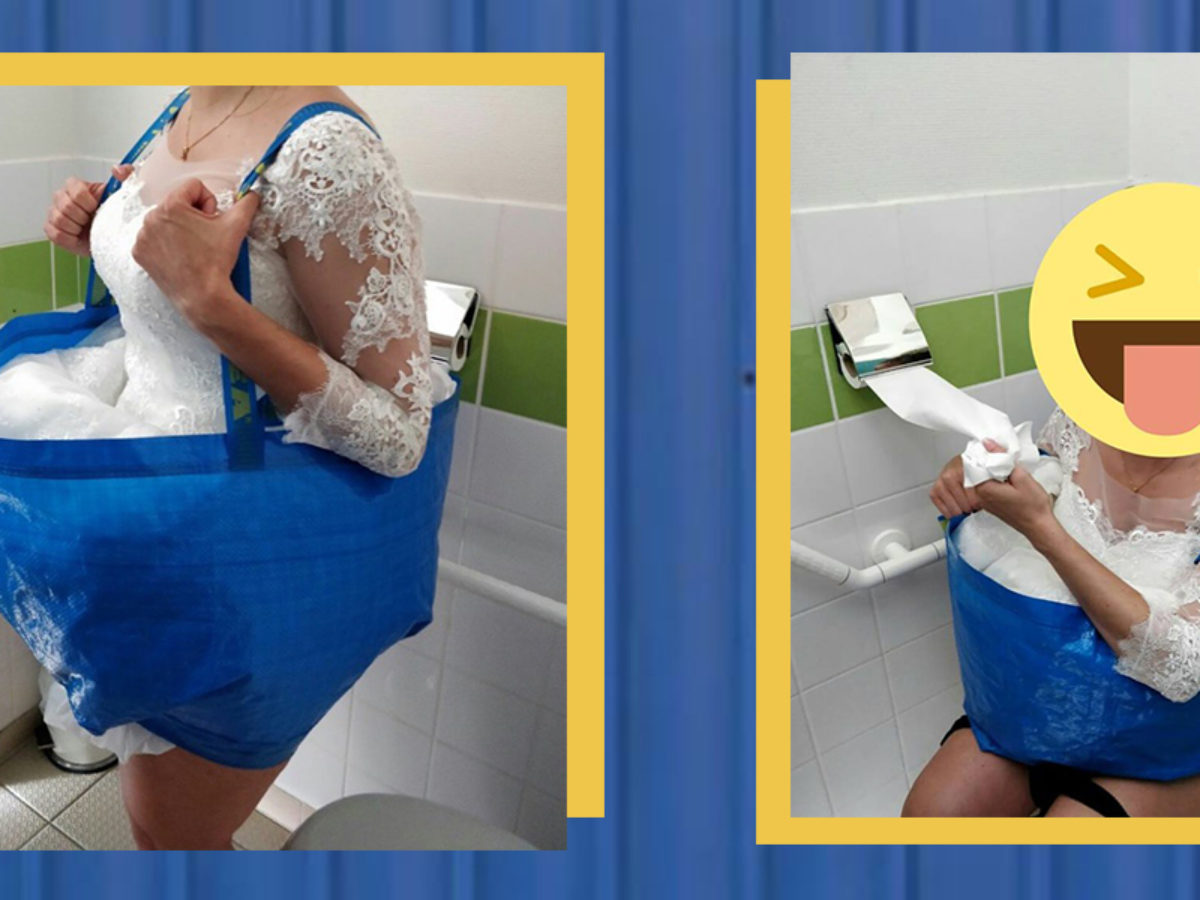 This Bride's Genius IKEA Bag Hack For Peeing In A Wedding Dress