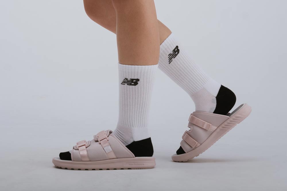 new balance white socks