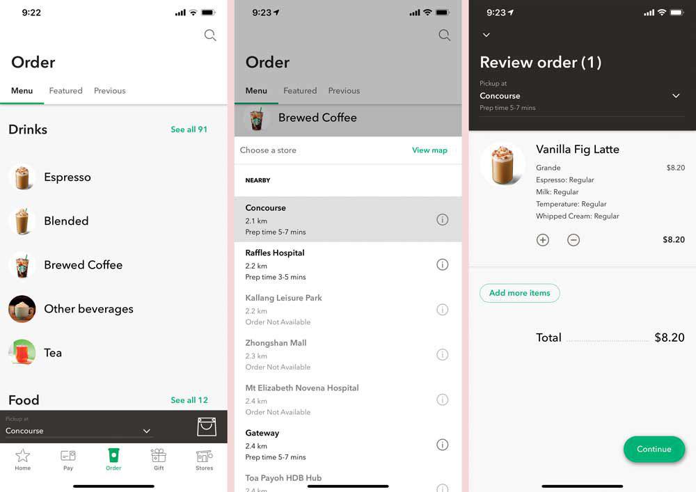 starbucks app order collage