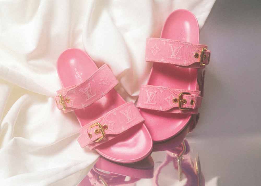 New Louis Vuitton Pink Monogram Sneakers And Sandals Will Match
