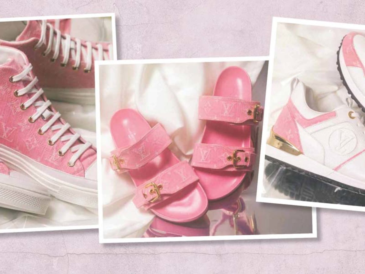 New Louis Vuitton Pink Monogram Sneakers And Sandals Will Match All Your  Pastel Outfits 