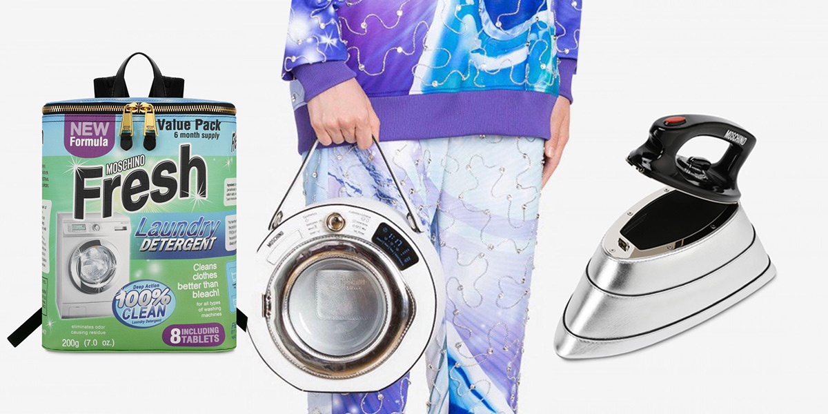 Moschino’s Washing Machine And Iron Bags Are What You Need To Show Your Nagging Mum On Laundry Days