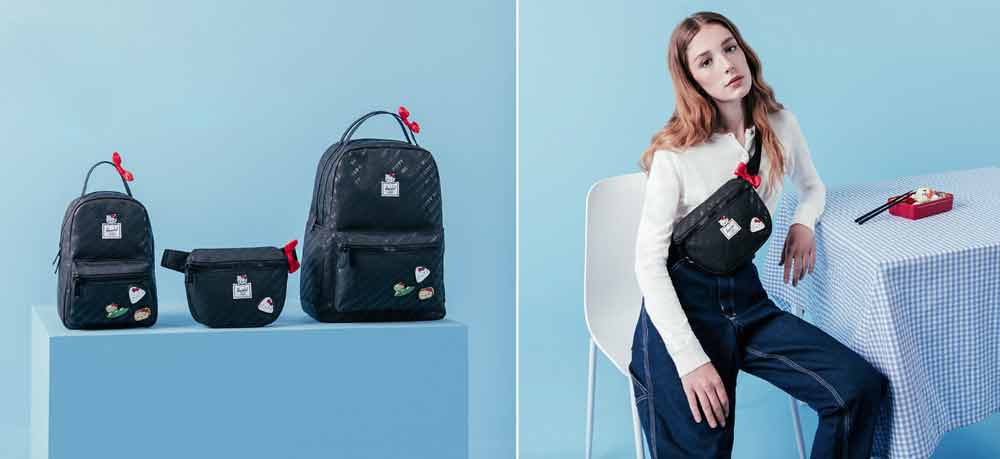 Herschel Hello Kitty's New Bags In Black Pink Tropical Print Let