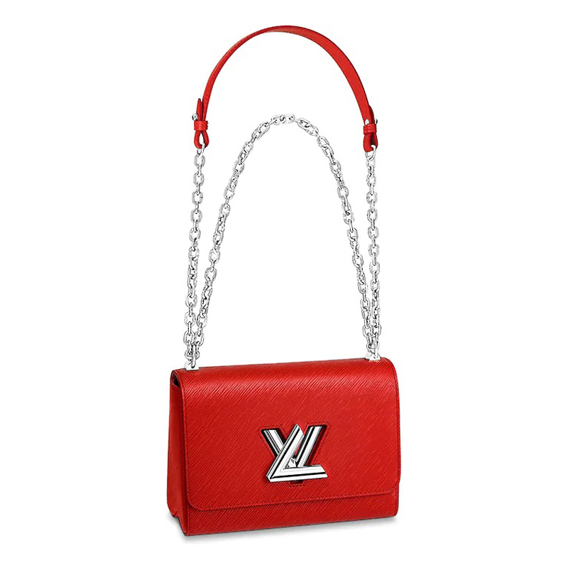 Louis Vuitton Heart on Chain Monogram Embossed Crossbody Bag Red