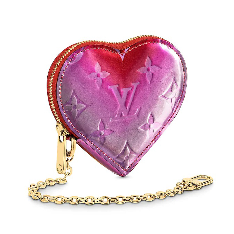 Louis Vuitton Red Monogram Vernis Leather Heart Coin Purse