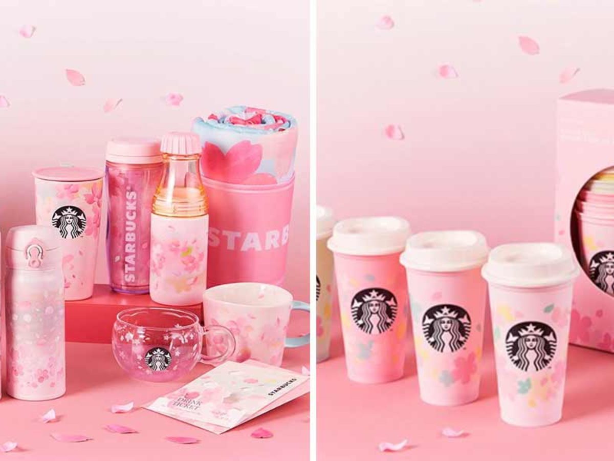 Starbucks JAPAN can container case canister SAKURA 2018 cherry blossom pink