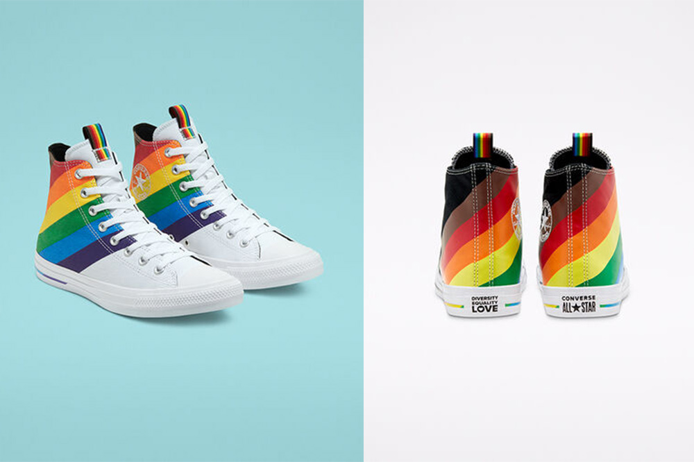 Gay pride converse hot sale high tops