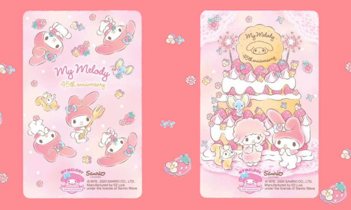 My Melody 45周年記念セット My Melody 45th Anniversary EZ-Link Cards Come In 2 Pastel Pink