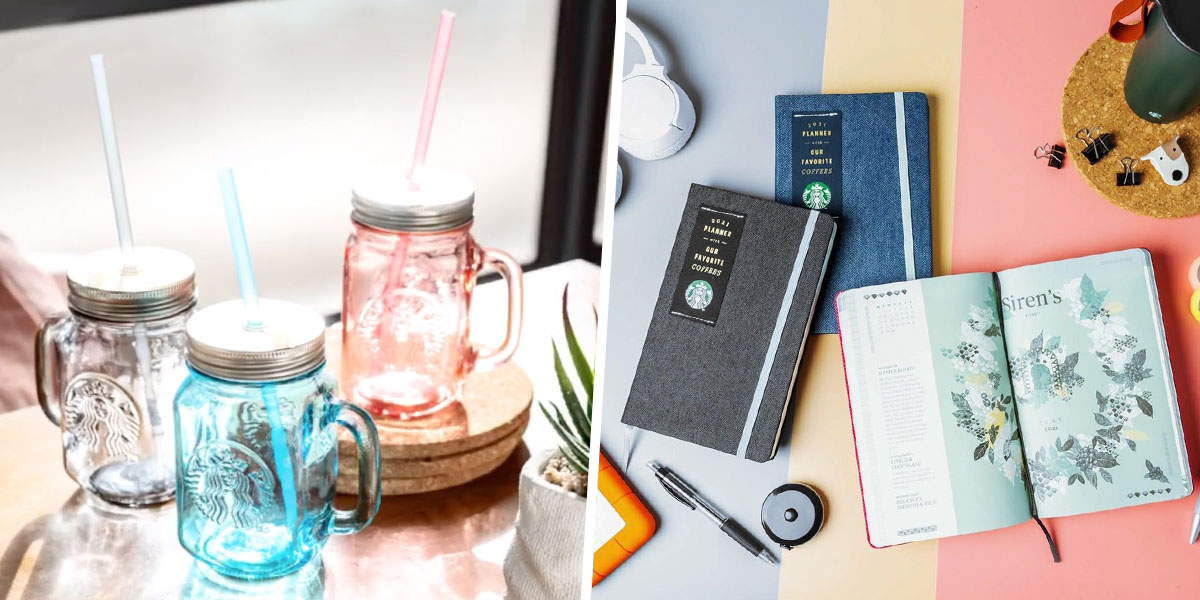 Starbucks’ New Minimalist Mason Jars & Denim Moleskine Planners Will Help You Zhng Your Workspace