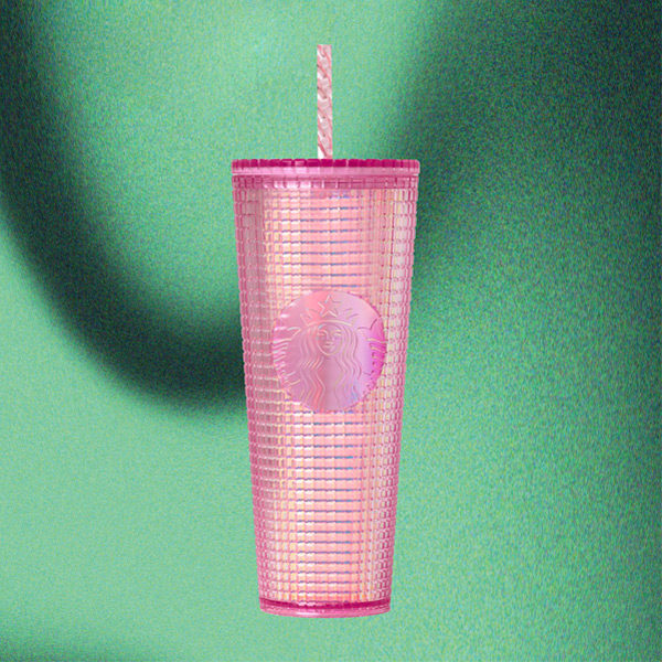 starbucks holiday 2020 pink grid cold cup