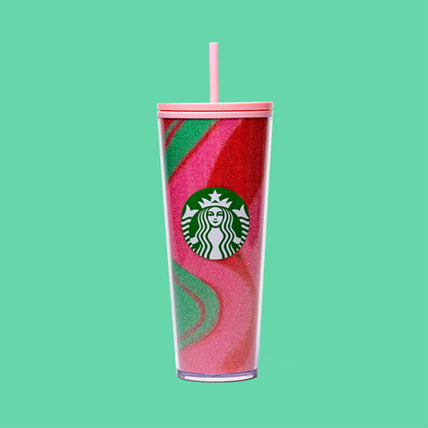starbucks holiday 2020 pink swirl cold cup