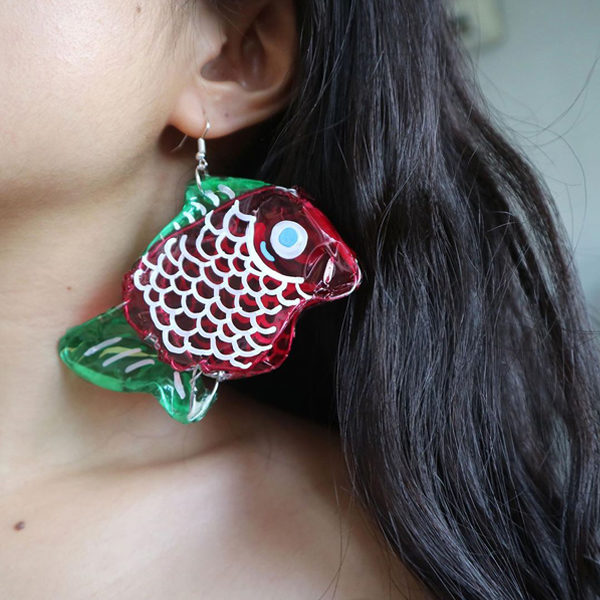 mooncake earrings fish lantern