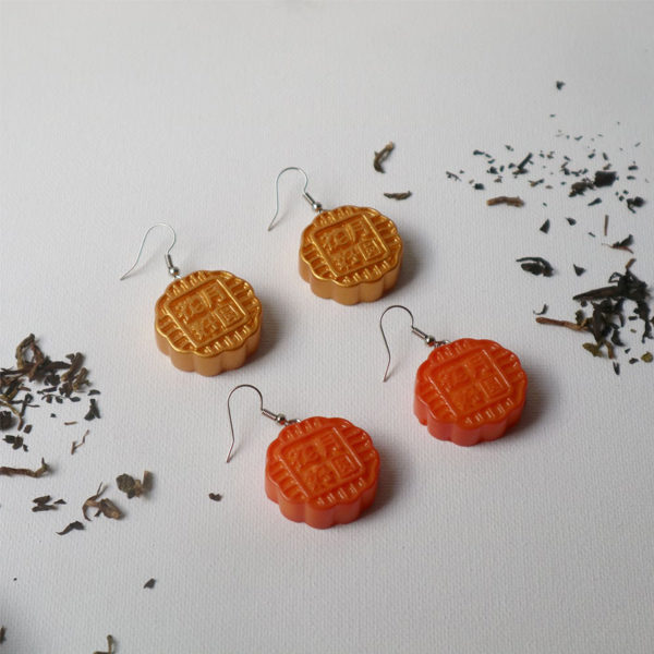 mooncake earrings