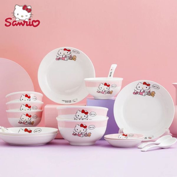 hello kitty tableware pink set