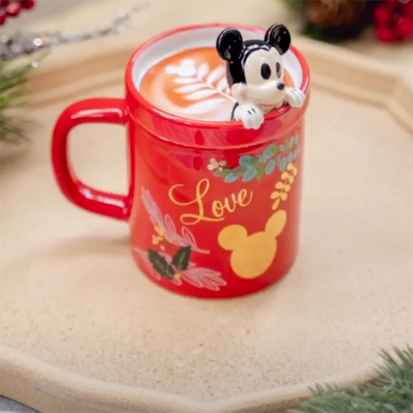 coffee bean disney mickey cup with 3d lid