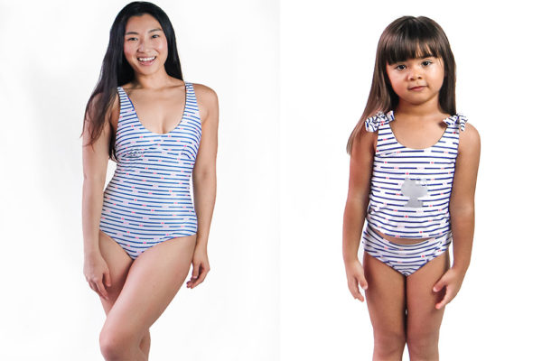 hello kitty swimsuits stripes