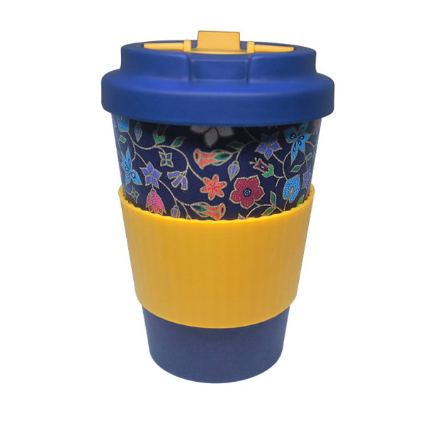 batik label reusable cup