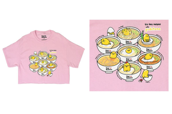 gudetama pink crop tee