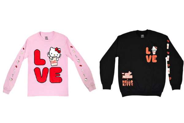 sanrio nissin cup noodles hello kitty love sweatshirt collage