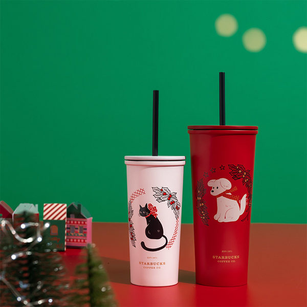 starbucks christmas 2020 dog and cat cold cup