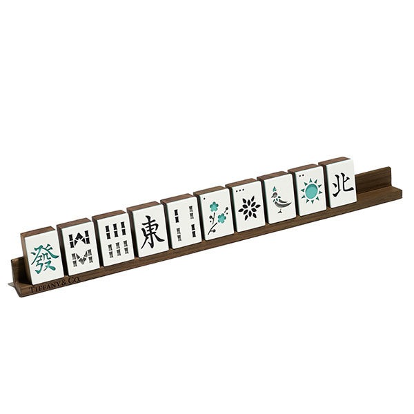 tiffany co mahjong set tiles stacked