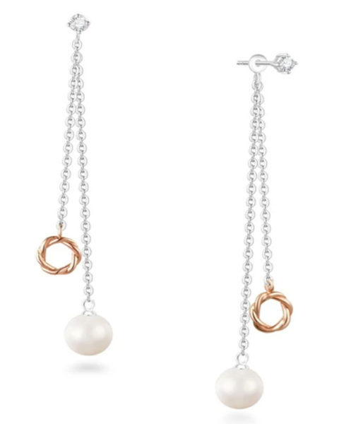 ariana freshwater pearls diamond earrings