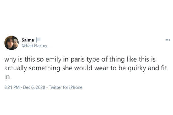 emily in paris tweet