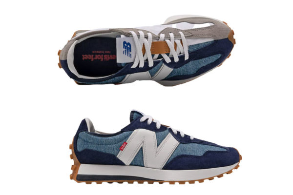 new balance 327 levi sneakers collage