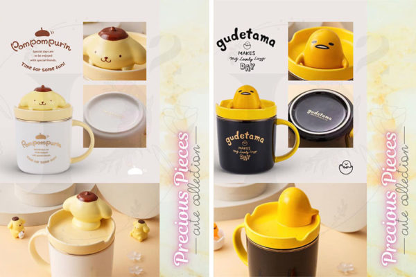 pompompurin and gudetama creative phone holder sanrio mugs