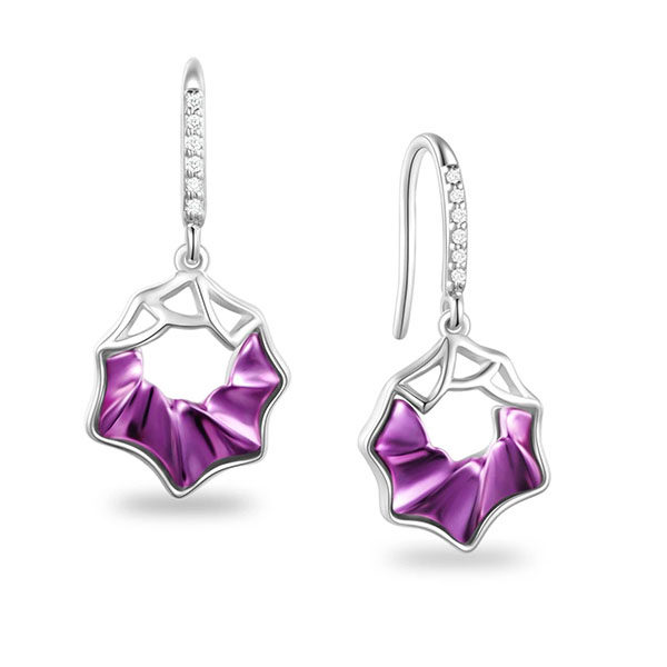 purple gold earrings lee hwa