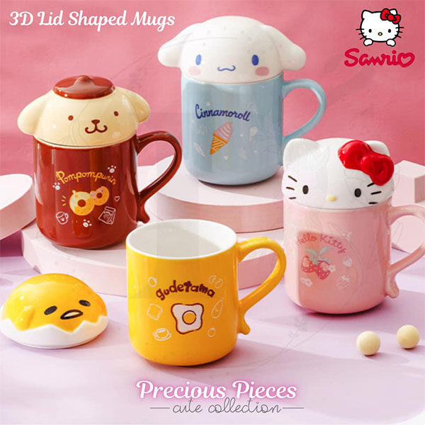 sanrio 3d lid mugs