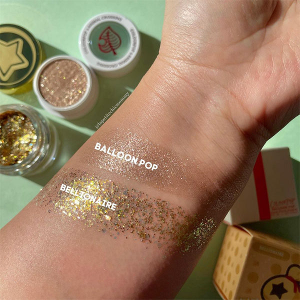 colourpop animal crossing pressed glitter swatch