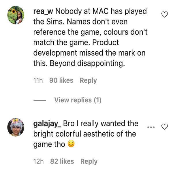 mac x the sims ig comments ss 1