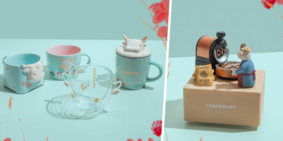Starbucks Is Releasing More Ox-Themed CNY Drinkware In Pastel & A Music Box To Kickstart The “Niu” Year