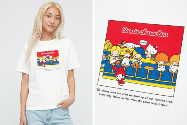 uniqlo x sanrio caracters cafe shirt