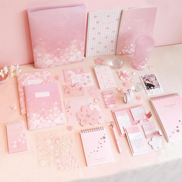 daiso korea cherry blossom stationery