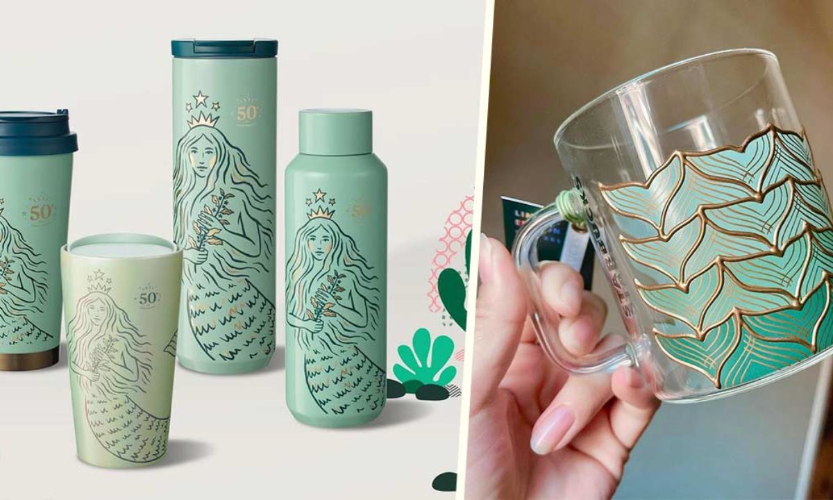 Starbucks Siren Iridescent Hot Coffee Double-Walled Tumbler  with Mint green lid 16oz: Tumblers & Water Glasses