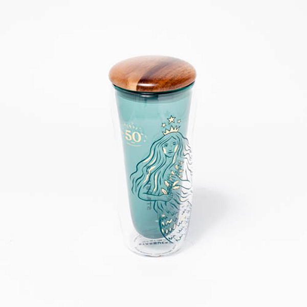 Starbucks Siren Iridescent Hot Coffee Double-Walled Tumbler  with Mint green lid 16oz: Tumblers & Water Glasses