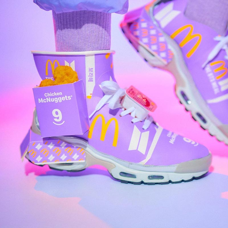 These Custom Sneakers Are Made From The BTS Meal Packaging