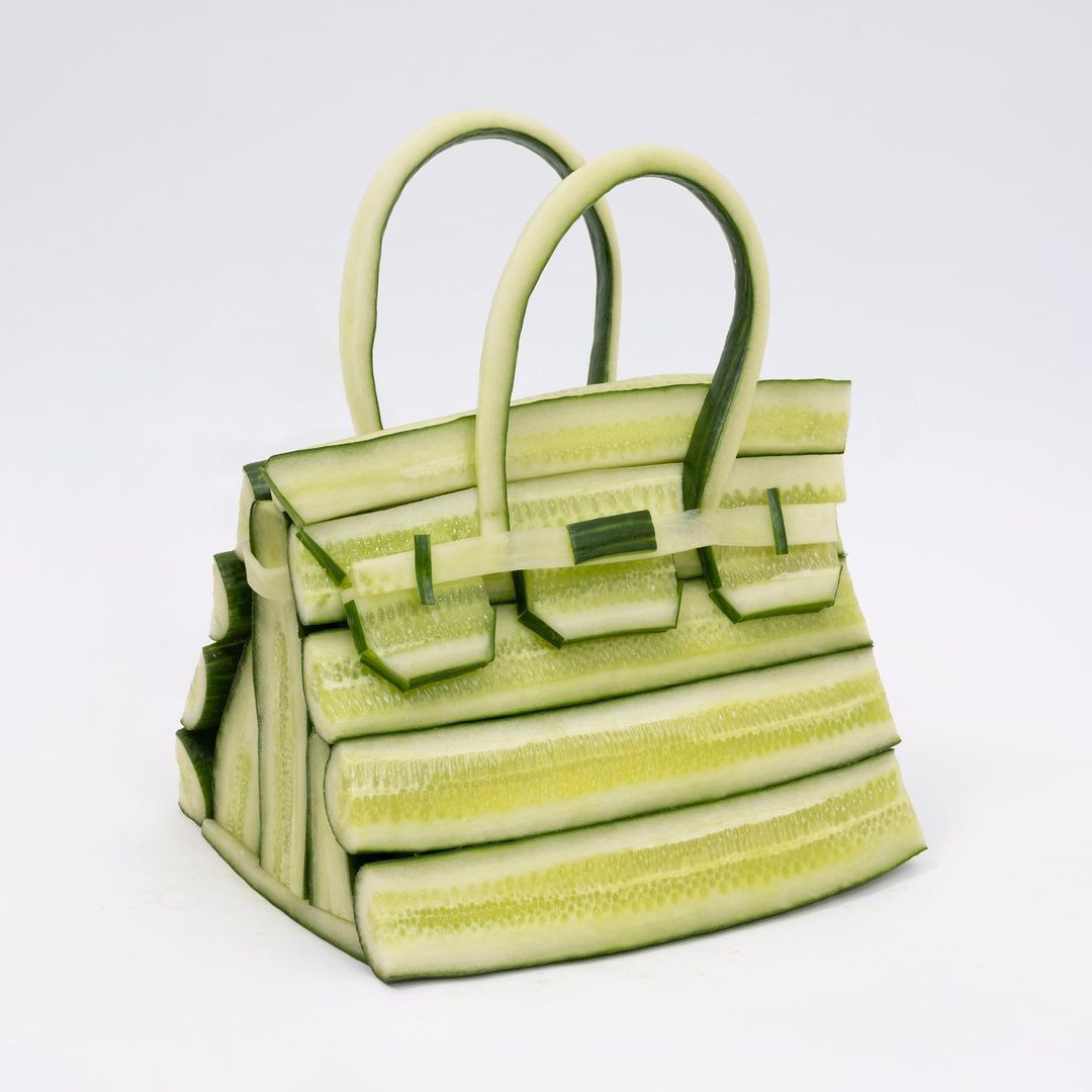 hermes vegetable bag - cucumber