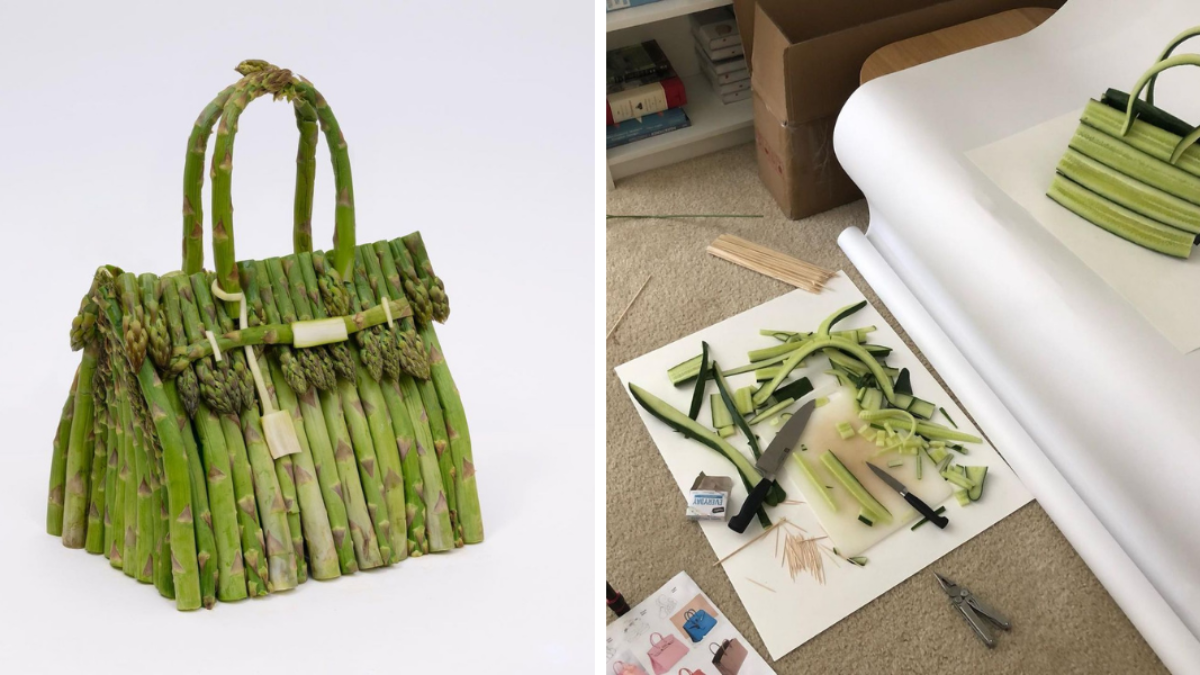 The new vegetable Hermes Birkin bag by artist Ben Denzer