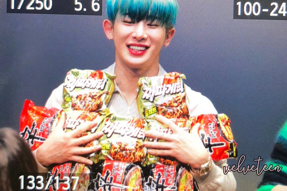 Wonho Facts Holding Ramen