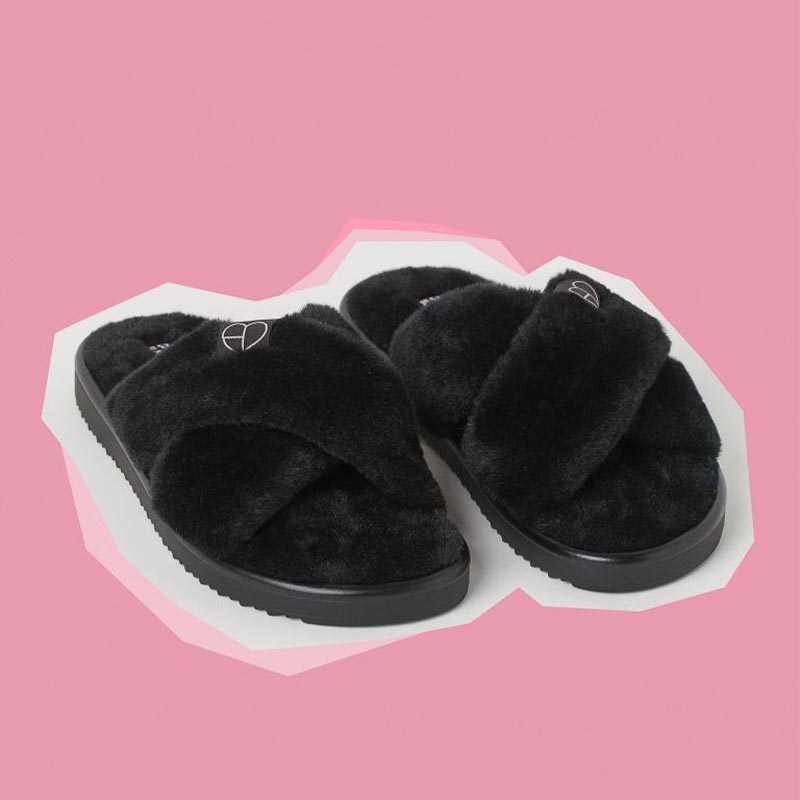 H&M Blackpink Faux Fur Slippers
