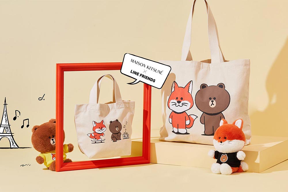 Line Friends Maison Kitsuné Tote Bag 