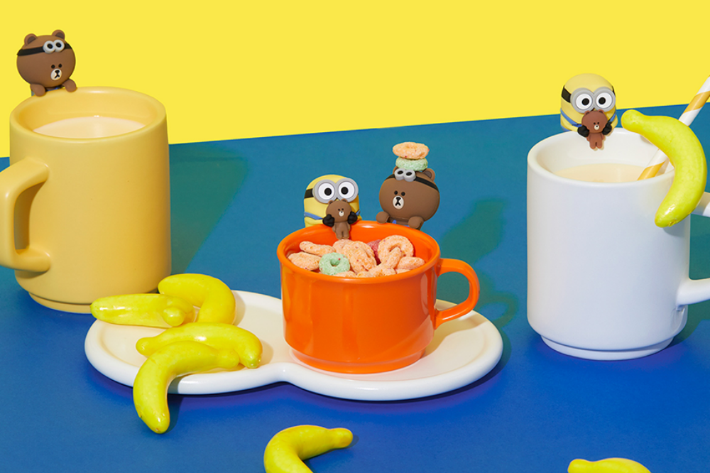 minions line friends - bob and brown drink markers 