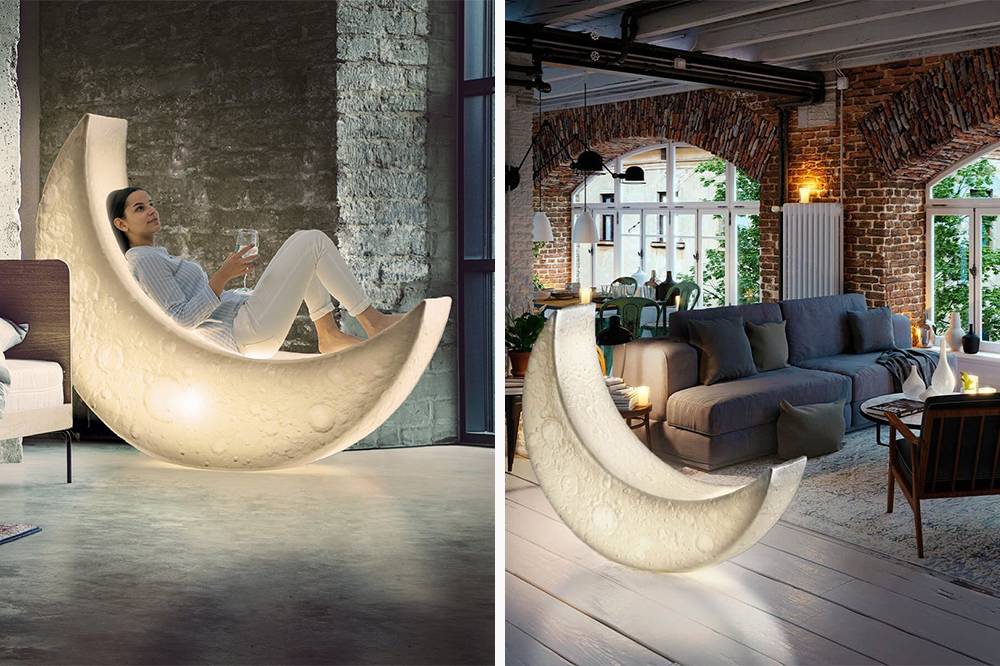 led crescent moon light